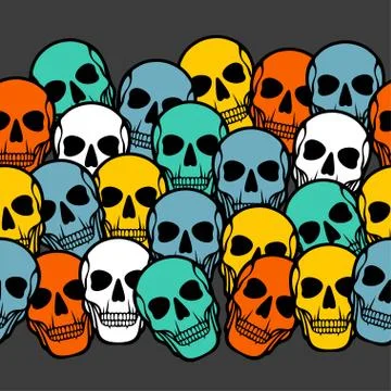 Seamless pattern with skulls Illustrazione stock
