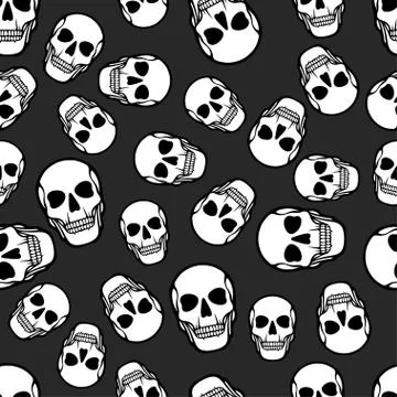 Seamless pattern with skulls Illustrazione stock