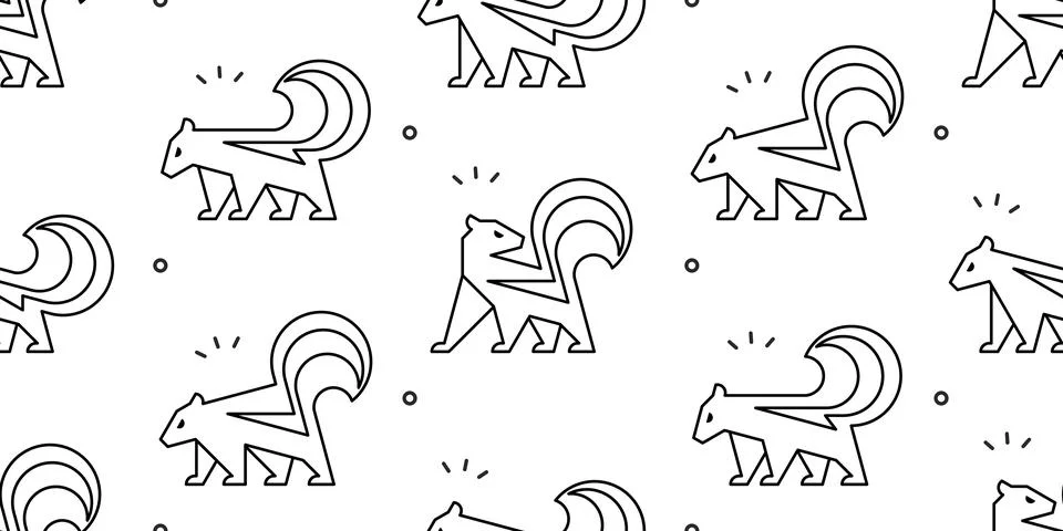 Seamless pattern with Skunks Stock Illustration