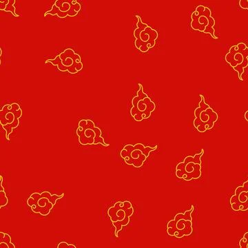 Seamless pattern sky chinese cloud cartoon vector イラスト素材