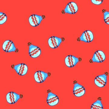 Seamless pattern sky hot air balloon cartoon vector 스톡 일러스트