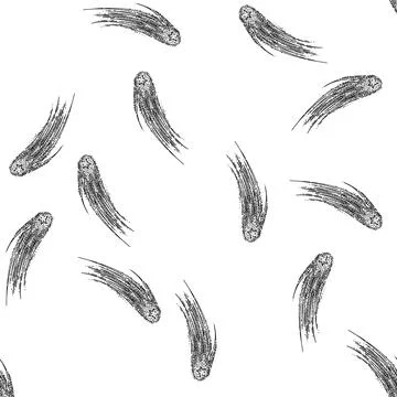 Seamless pattern sky shooting star sketch hand drawn Illustrazione stock