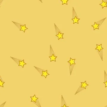 Seamless pattern sky star shoot cartoon vector Stockillustratie