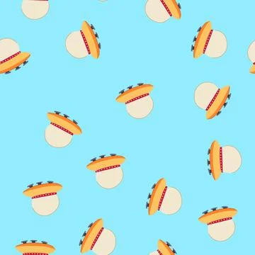 Seamless pattern sky ufo ship cartoon vector Illustrazione stock