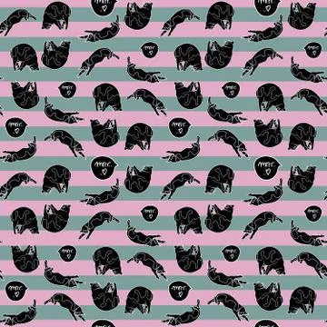 Seamless pattern with sleeping cats. Illustrazione stock