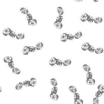 Seamless pattern slice banana sketch hand drawn 스톡 일러스트