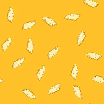 Seamless pattern slice cheese cartoon vector Stock Illustration