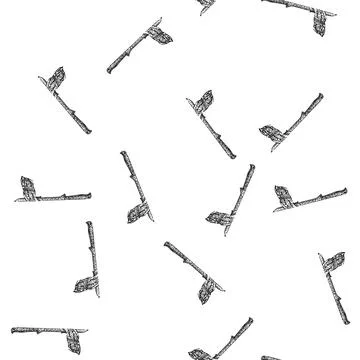 Seamless pattern slice ham meat sketch hand drawn Stock Illustration