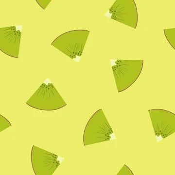Seamless Pattern with a Slice of Kiwifruit Illustrazione stock