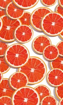 Seamless pattern slice orange fruits overlapping on white background with sha Stock Illustration