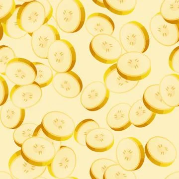 Seamless pattern with sliced bananas Stock Illustration