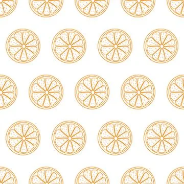 Seamless pattern with sliced pieces of citrus fruit. The simple backdrop of Stock Illustration