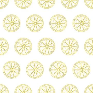 Seamless pattern with sliced pieces of citrus fruit. The simple backdrop of Stock Illustration