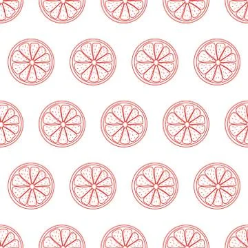 Seamless pattern with sliced pieces of citrus fruit. The simple backdrop of Stock Illustration