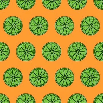 Seamless pattern. Sliced pieces of citrus fruit. The colorful backdrop of Stock Illustration
