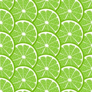 Seamless pattern with sliced pieces of lime. Bright background citrus tropical Stock Illustration