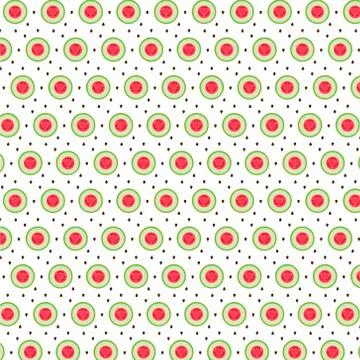 Seamless pattern of sliced slices of watermelon Illustrazione stock