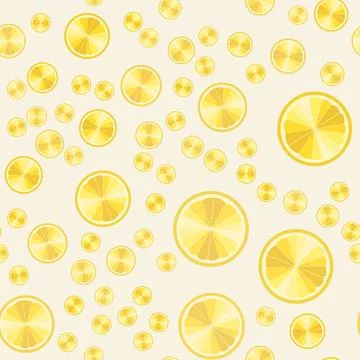 Seamless Pattern with slices of lemon. Suitable for curtains, wallpaper, fabr Stock Illustration