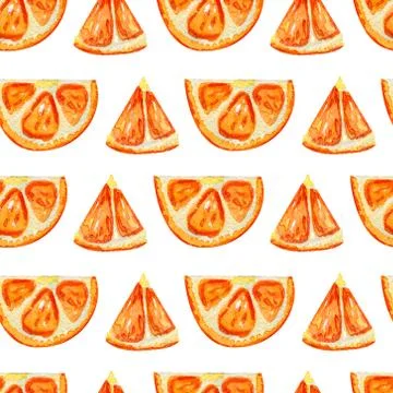 Seamless pattern with slices of orange. Stock Illustration