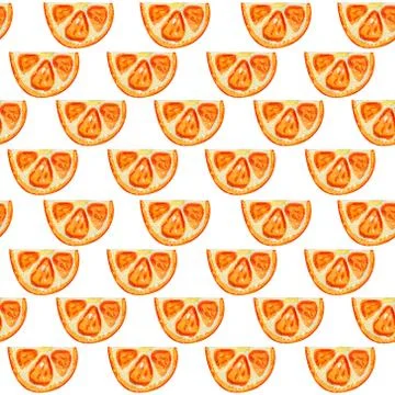 Seamless pattern with slices of orange. Stock Illustration