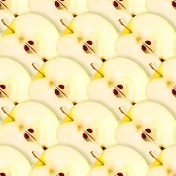 Seamless pattern of slices yellow apple Stock Photos