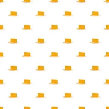 Seamless pattern with slices of yellow cake Stock Illustration