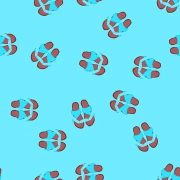 Seamless pattern slides beach footwear cartoon vector 库存插图