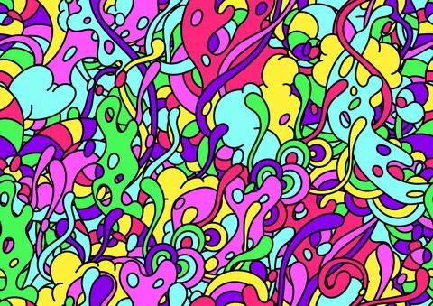 Seamless pattern with slime and tentacles. Illustrazione stock