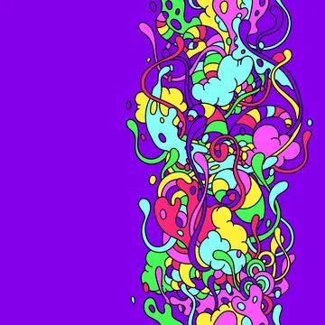 Seamless pattern with slime and tentacles. Illustrazione stock