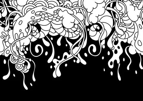 Seamless pattern with slime and tentacles. Illustrazione stock