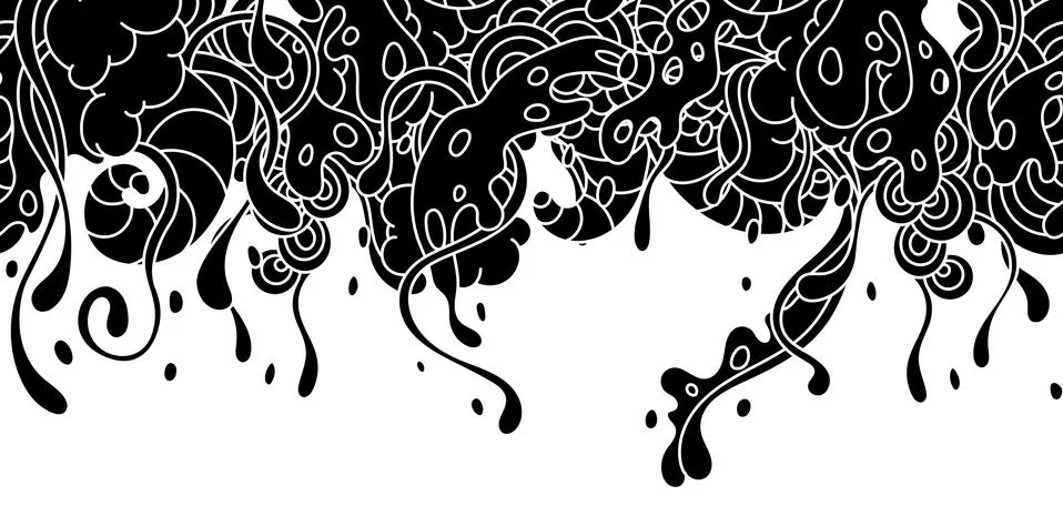 Seamless pattern with slime and tentacles. Illustrazione stock