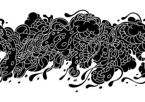 Seamless pattern with slime and tentacles. Illustrazione stock