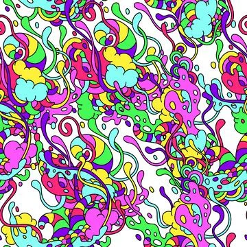 Seamless pattern with slime and tentacles. Illustrazione stock