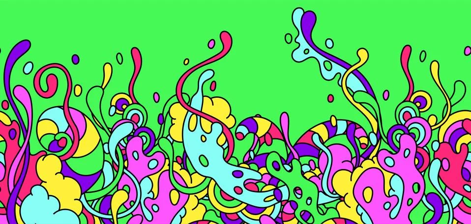 Seamless pattern with slime and tentacles. Stock Illustration