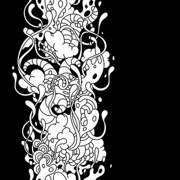 Seamless pattern with slime and tentacles. Illustrazione stock