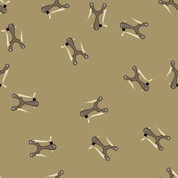 Seamless pattern sling slingshot cartoon vector Illustration