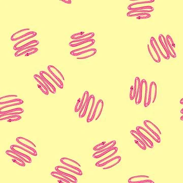 Seamless pattern slither snake oriental cartoon vector Stock Illustration