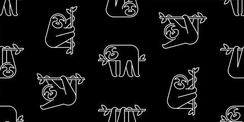 Seamless pattern with Sloths 스톡 일러스트