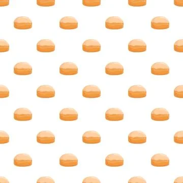 Seamless pattern of small baked sweet brioche buns Stock Illustration