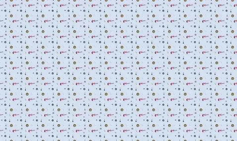 Seamless pattern of small black and red dots on white background Stock Illustration