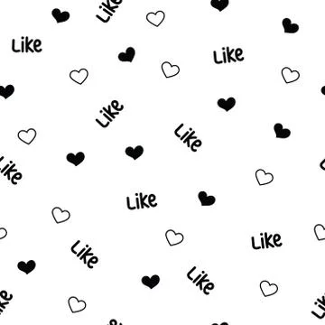 Seamless pattern with small black elements on a white background , like, hear Stock Illustration