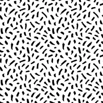 Seamless pattern with small brushstrokes and dash Stock Illustration