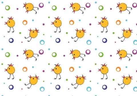 Seamless pattern of small chicks Stock Illustration