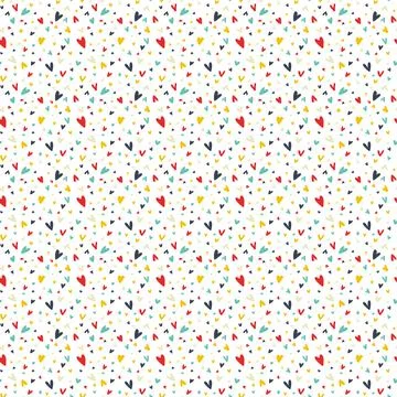 Seamless pattern with small colorful hearts. Vector abstract background for for Stock Illustration