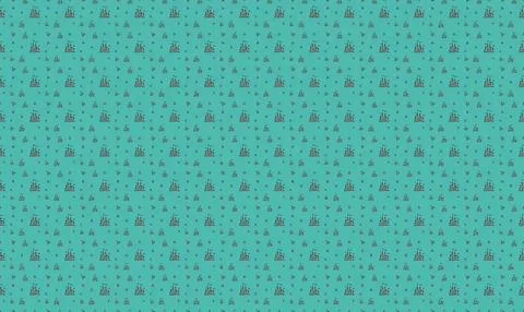 Seamless pattern with small colorful umbrellas on turquoise background Stock Illustration
