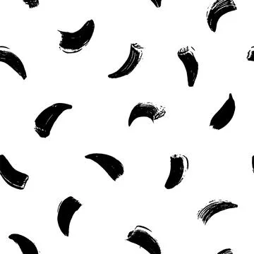 Seamless pattern with small curved brush strokes. Stock Illustration