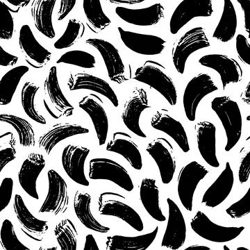Seamless pattern with small curved brush strokes. Stock Illustration