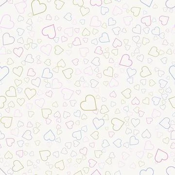 Seamless pattern of small decorative hearts in pastel colors Stock Illustration