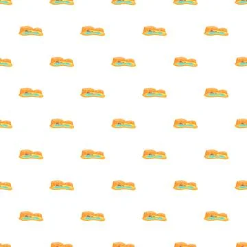 Seamless pattern of small desert oases with water Stock Illustration