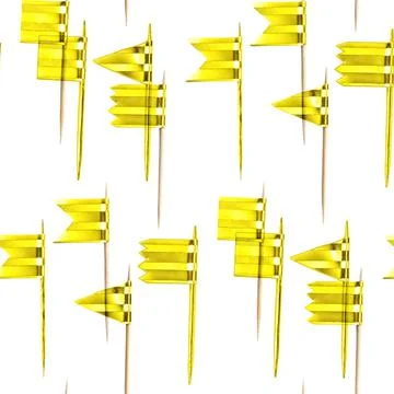 Seamless pattern of small gold-plated flags on thin Stock Photos